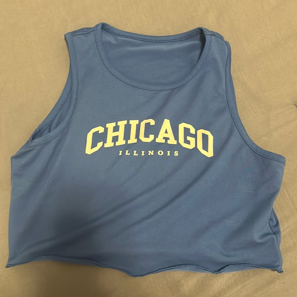 Blue Chicago tank